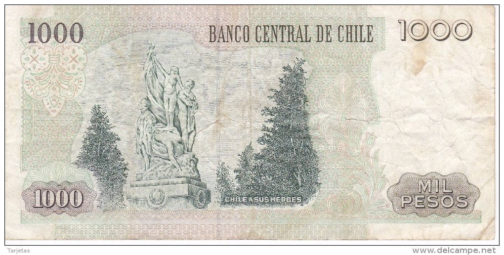BILLETE DE CHILE DE 1000 PESOS DEL AÑO 1999  (BANK NOTE) - Chile