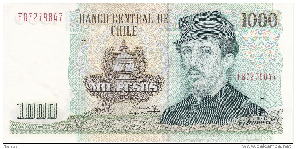 BILLETE DE CHILE DE 1000 PESOS DEL AÑO 2002 (BANK NOTE) - Chile