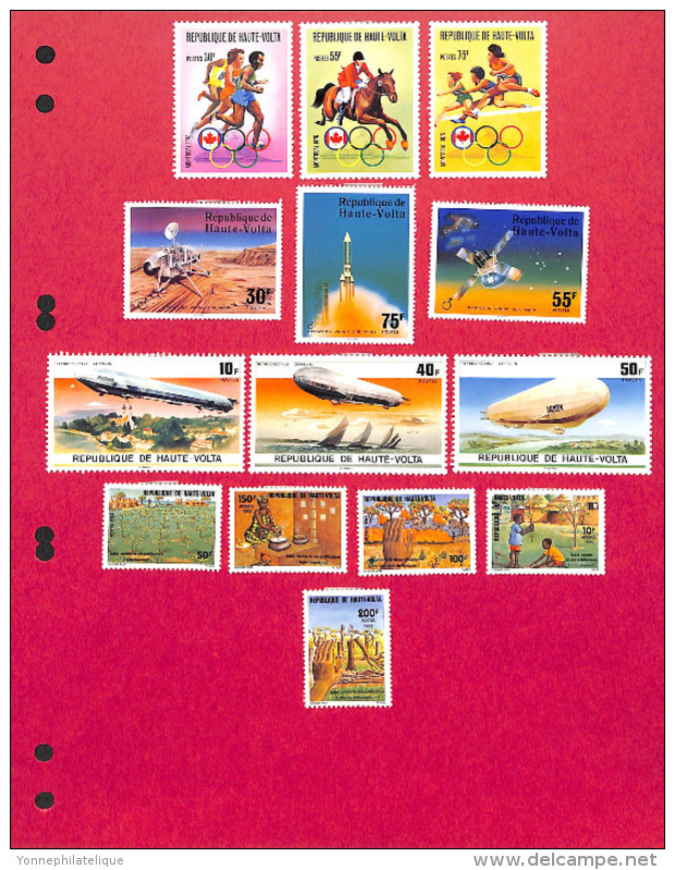 Très Belle Collection en album - Burkina Faso ( Haute Volta ) - timbres sur charnières très propres - blocs - timbres or