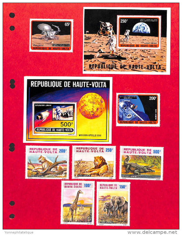 Très Belle Collection en album - Burkina Faso ( Haute Volta ) - timbres sur charnières très propres - blocs - timbres or