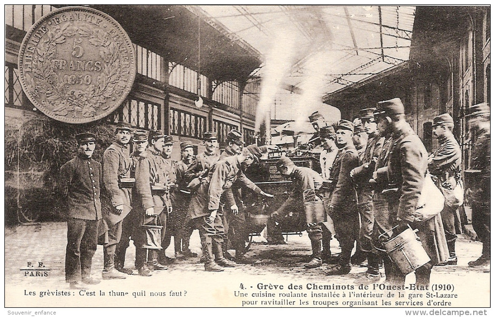 CPA Grève Des Cheminots De L'Ouest Etat  1910 Une Cuisine Roulante Collection D´Art Et D´Histoire  Paris - Evènements