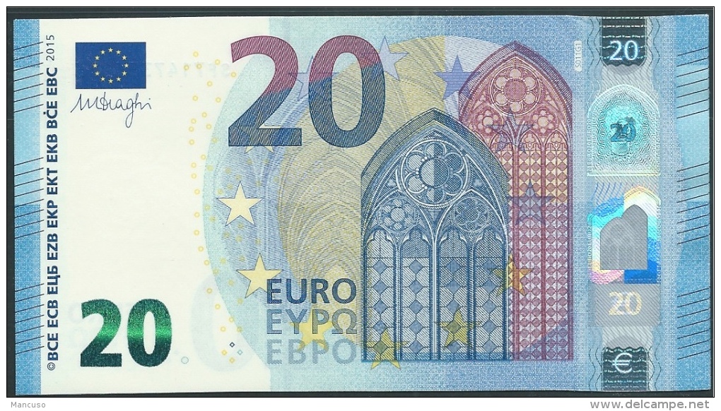 &euro; 20  ITALIA SF S011 G1  DRAGHI  UNC - 20 Euro