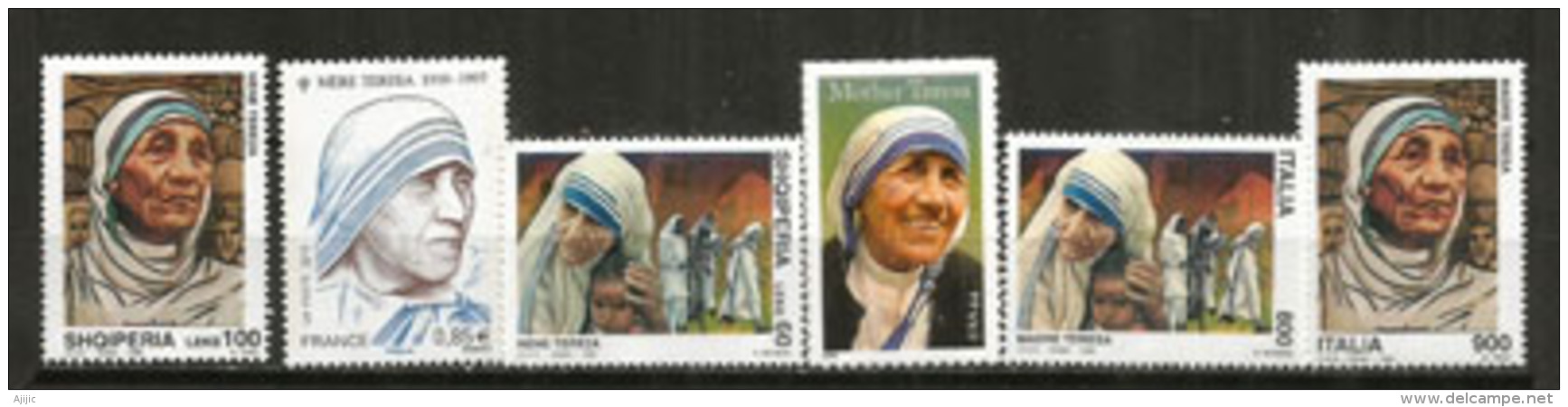 Hommage à Mère Teresa (6 Timbres Neufs **) Albanie,France,USA,Italia. - Mother Teresa