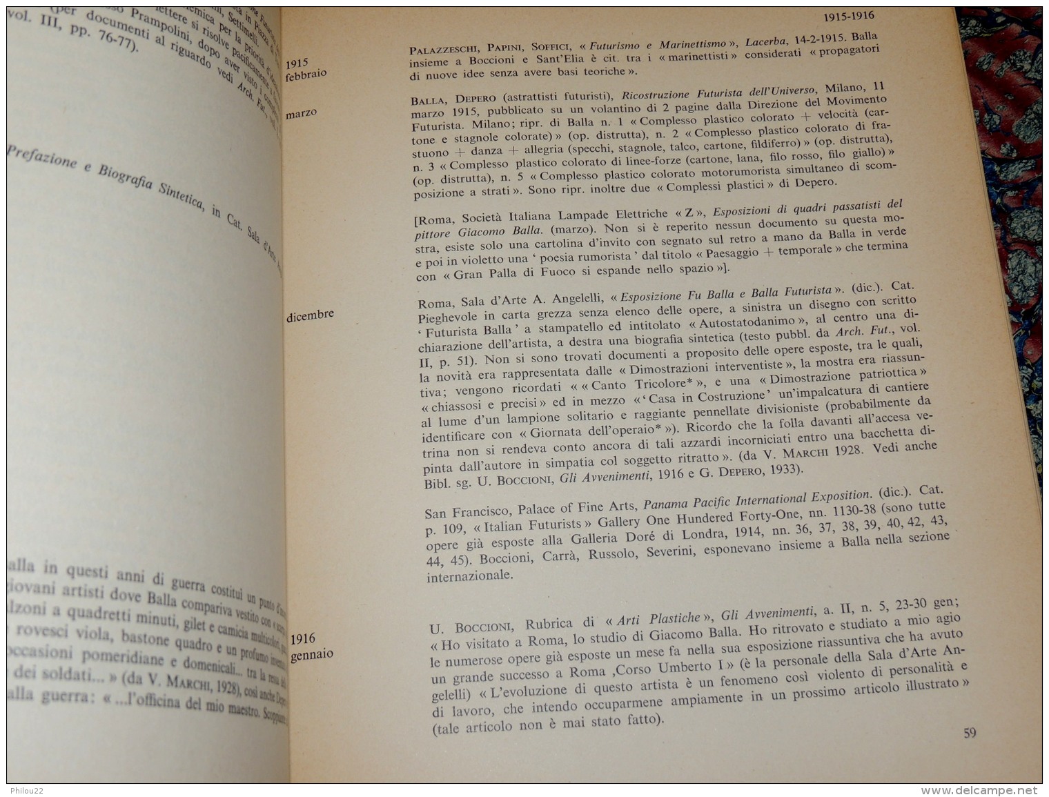 Catalogue Expo - Giacomo Balla 1871-1958 - Rome 1971-1972 - Autres & Non Classés