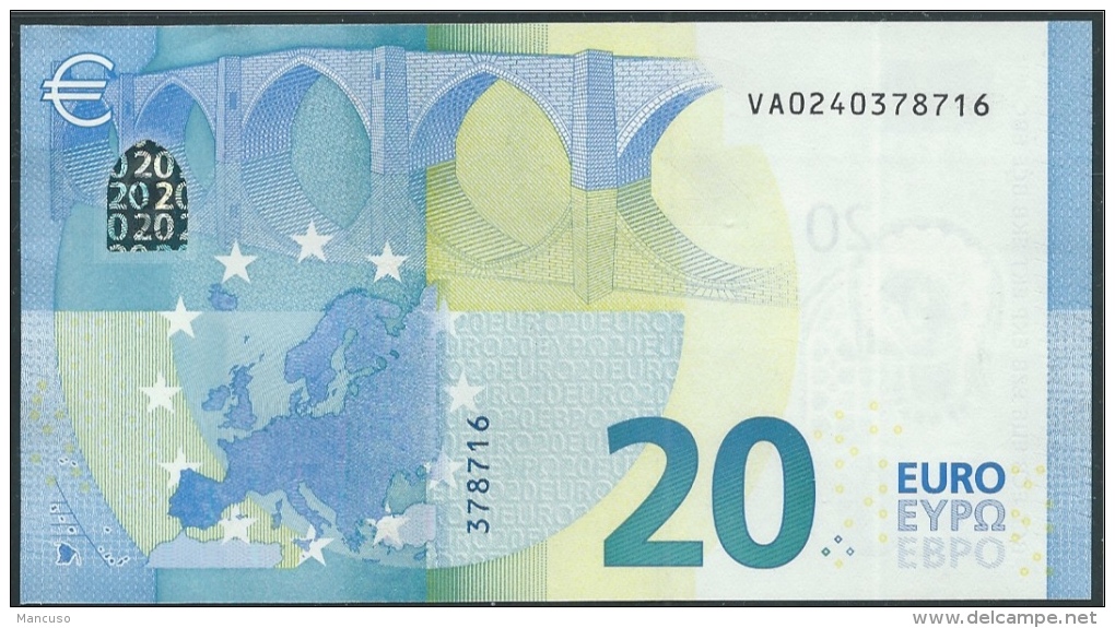 &euro; 20 SPAIN  VA V001 D5  DRAGHI  UNC - 20 Euro