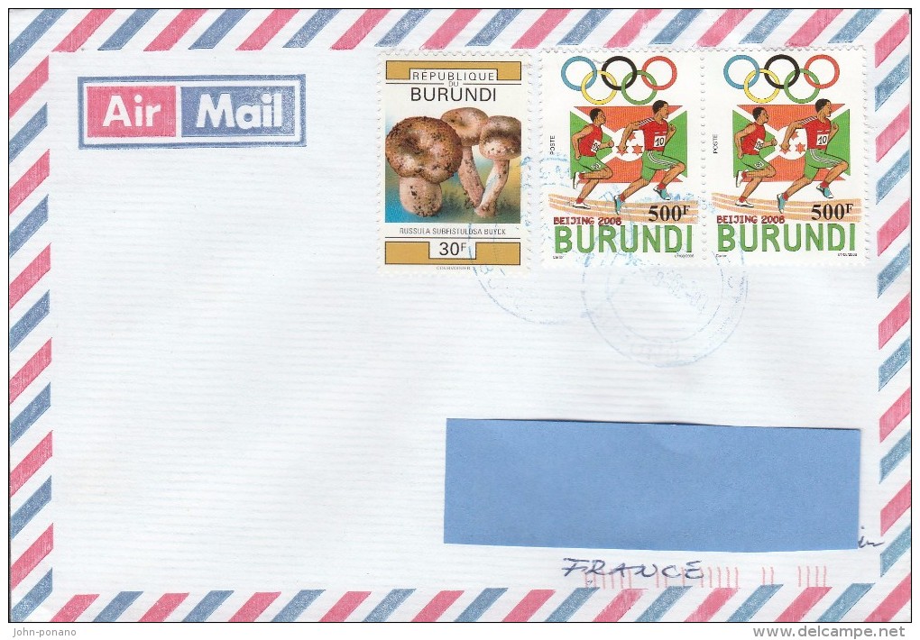 D] Enveloppe Cover Burundi Jeux Olympiques JO Olympics Pékin Beijing 2008 - Ete 2008: Pékin