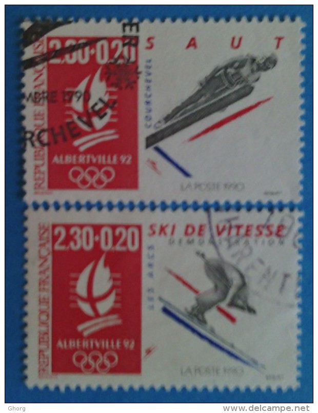 France 1990  : "Albertville 92", Jeux Olympiques D´Hiver N° 2674 à 2675 Oblitéré - Oblitérés