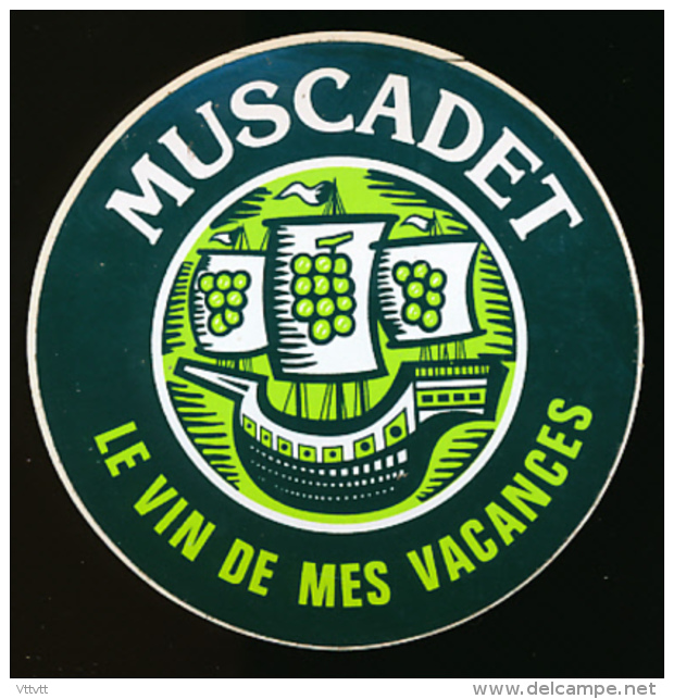 AUTOCOLLANT, STICKERS : MUSCADET, Le Vin De Mes Vacances, Boissons - Autocollants