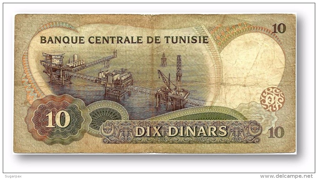 TUNISIA - 10 DINARS - 20.3.1986 - P 84 - Habib Bourguiba - 2 Scans - Tunesien