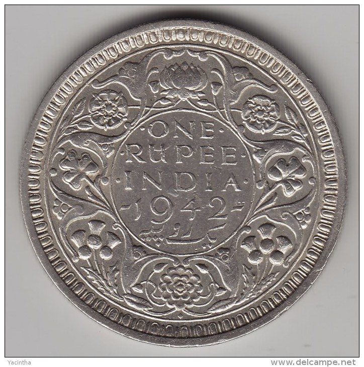 @Y@    Brittisch India   1  Rupee  1942   Argent  (3052) - Inde