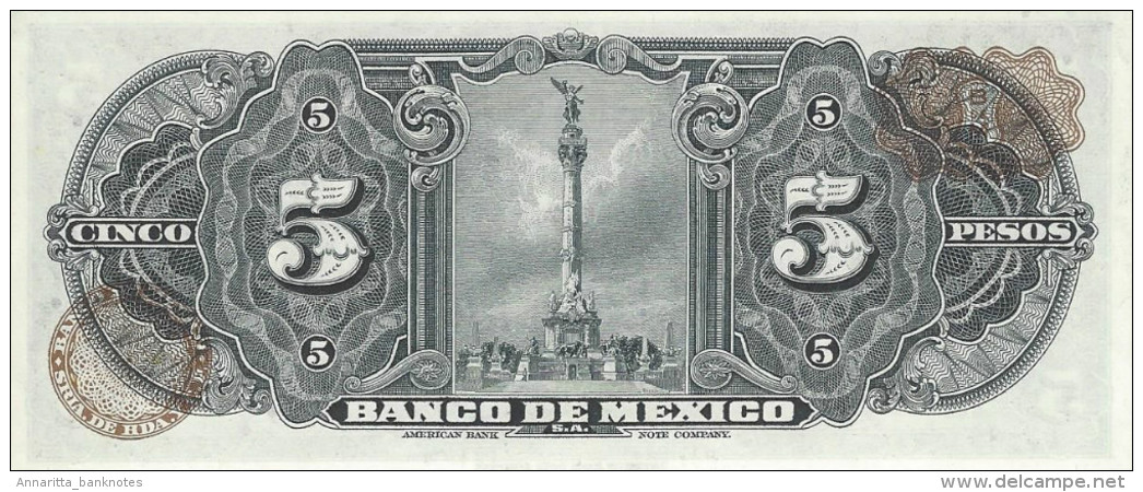 MEXICO 5 PESOS 1969 P-60j UNC SERIE BGM [MX060j] - Mexiko