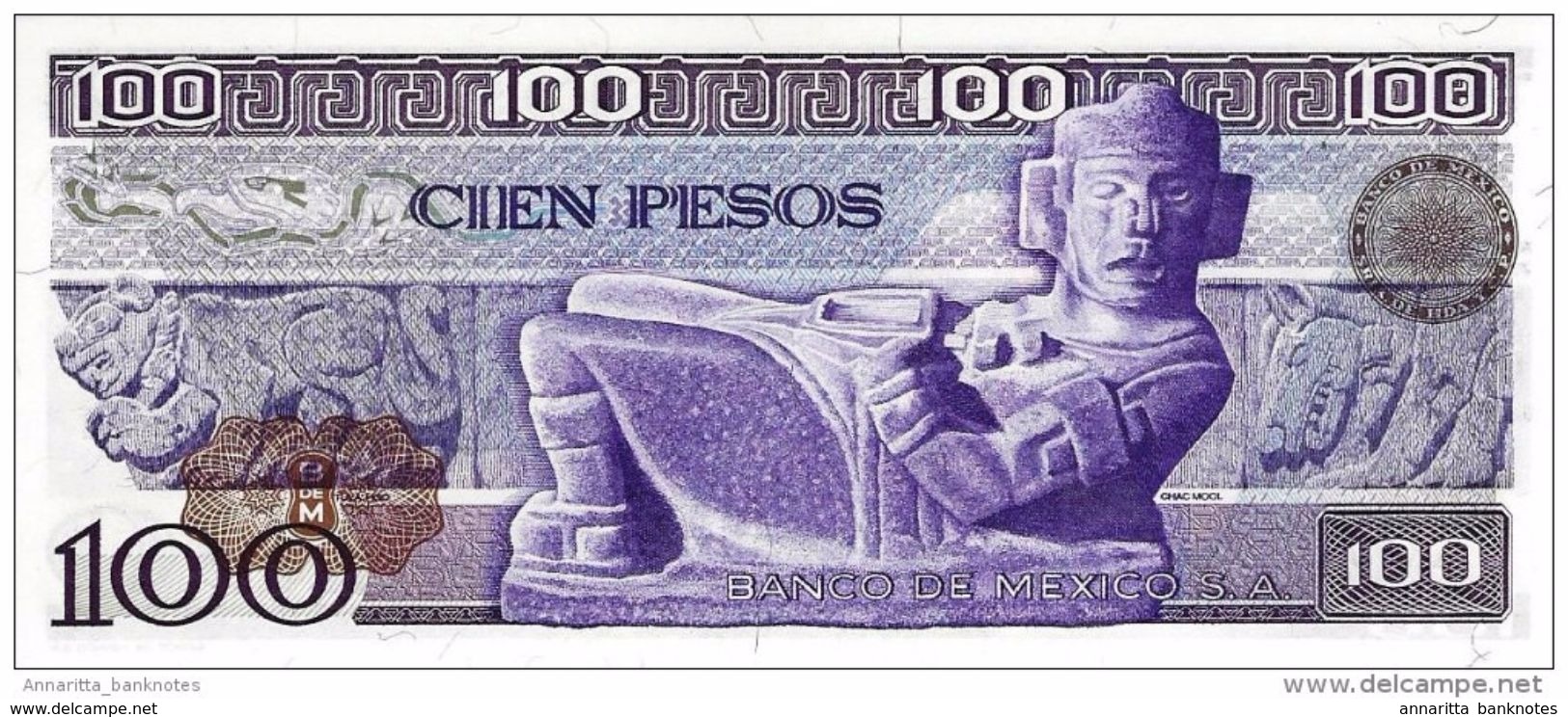 MEXICO 100 PESOS 1974 P-66a UNC SERIE A LOW SERIAL A0002881 [ MX066aLS ] - Mexico
