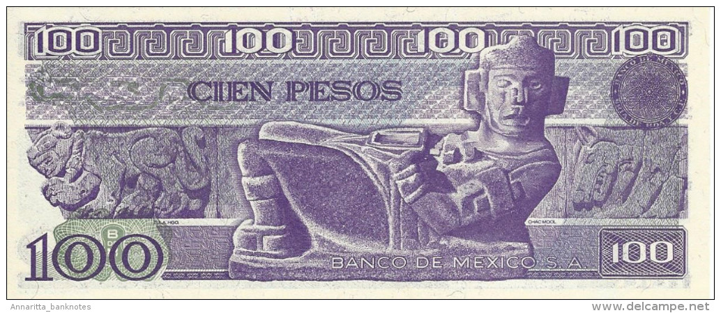 MEXICO 100 PESOS 1982 P-74c UNC SERIE UX [ MX074c ] - Mexiko