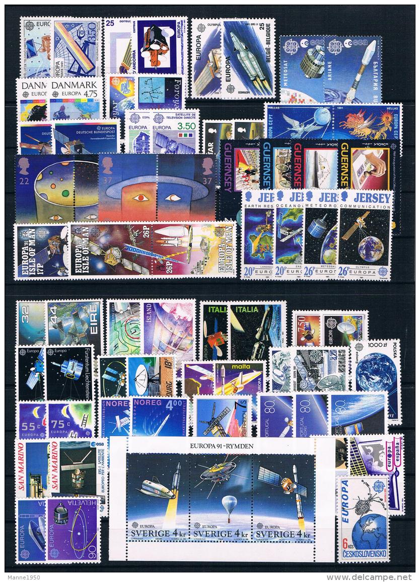 Europa/Cept 1991 Weltraumfahrt Fast Kpl. Jahrgang ** - Annate Complete