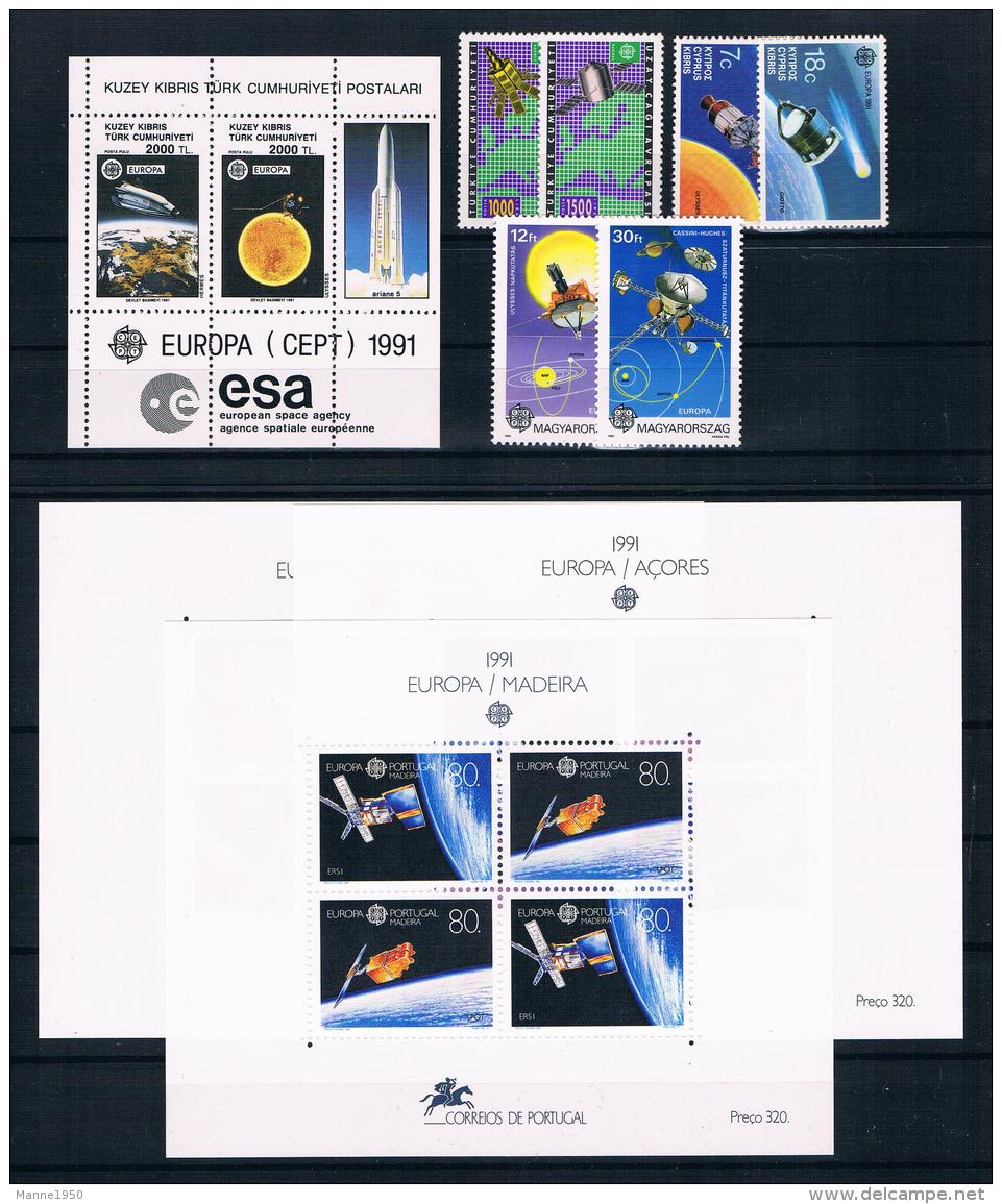 Europa/Cept 1991 Weltraumfahrt Fast Kpl. Jahrgang ** - Annate Complete