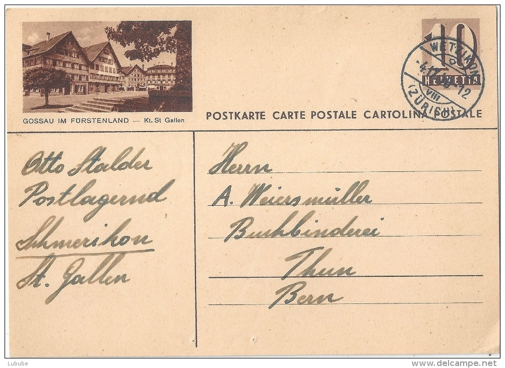 PK 163  "Gossau Im Fürstenland - Kt. St.Gallen"              1948 - Interi Postali