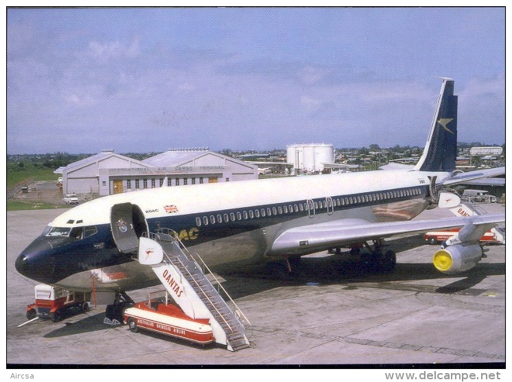 Aviation Postcard-416-BOAC -BRITISH OVERSEAS AIRWAYS CORP.  -Boeing 707 - 1946-....: Ere Moderne