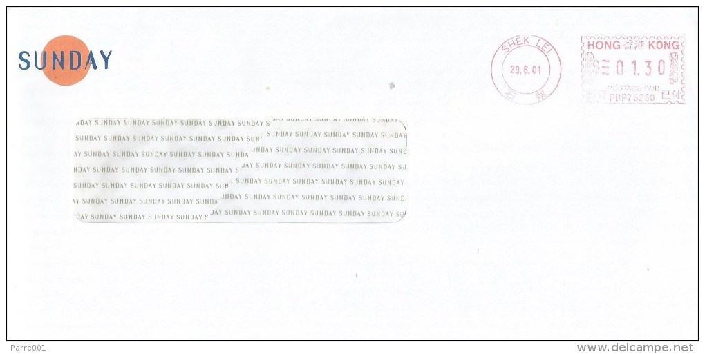 Hong Kong 2001 Shek Lei Pitney Bowes-GB “B900” PBP75280 Meter Franking Cover - Lettres & Documents