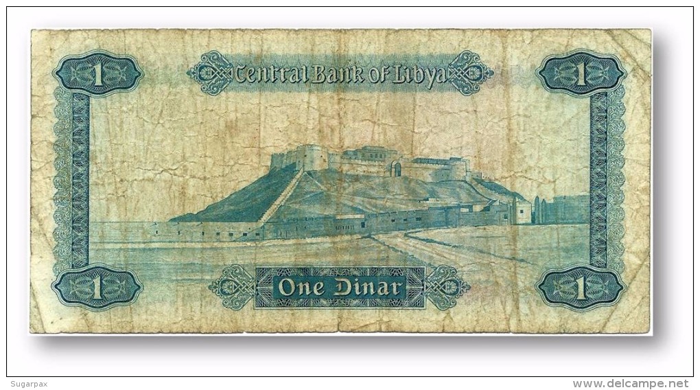 LIBYA - 1 Dinar - (1972 ) - P 35.b - Sign. 1 - Serie I ( 170 X 85 ) Mm - 3 Scans - Libye