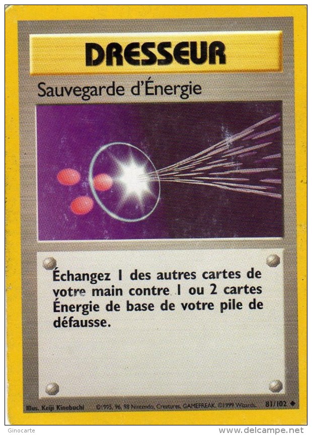 Carte Pokemon 81/102 Wizards Dresseur Sauvegarde D'energie 1999 - Wizards