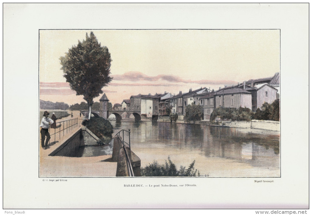 1902 - Phototypie Couleur - Bar-le-Duc (Meuse) - Le Pont Notre-Dame - PREVOIR FRAIS DE PORT - Non Classés