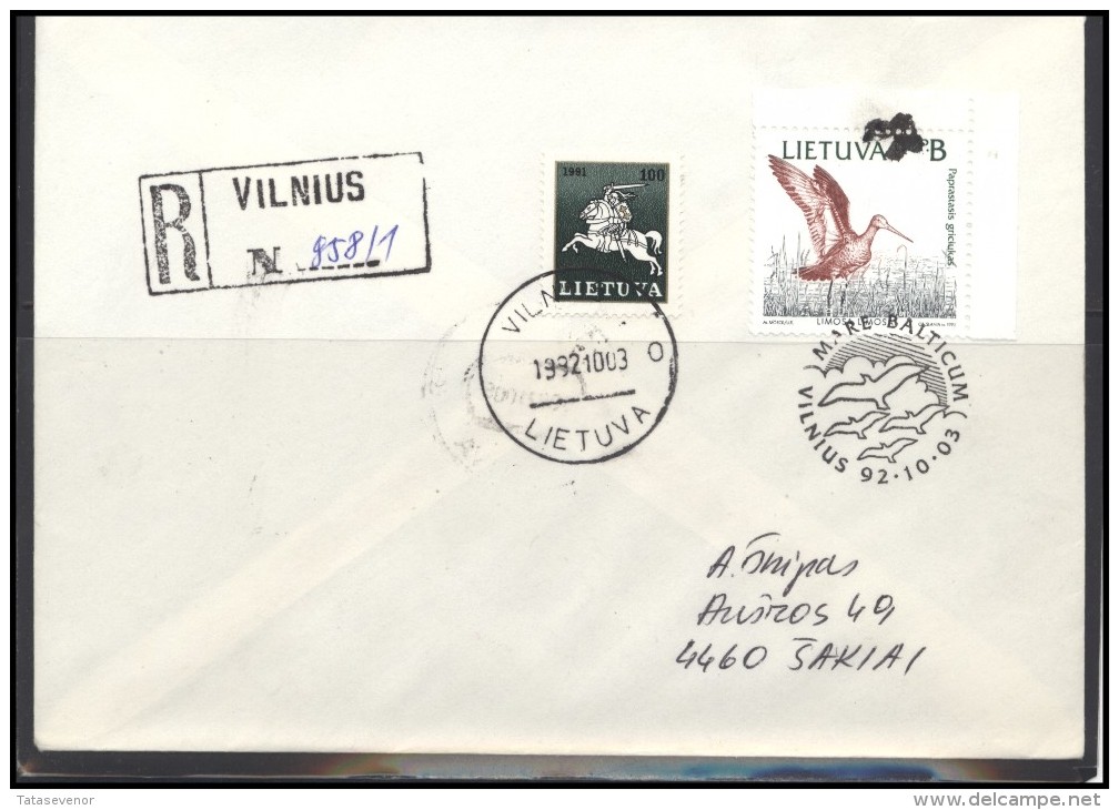 LITHUANIA Cover Special Cancellation LT SPEC 037-6 Mare Balticum Birds Joint Issue - Lithuania