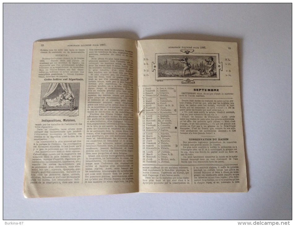 ALMANACH, ILLUSTRE, 1887, OFFERT PAR LES PILLULES SUISSES - Formato Piccolo : ...-1900
