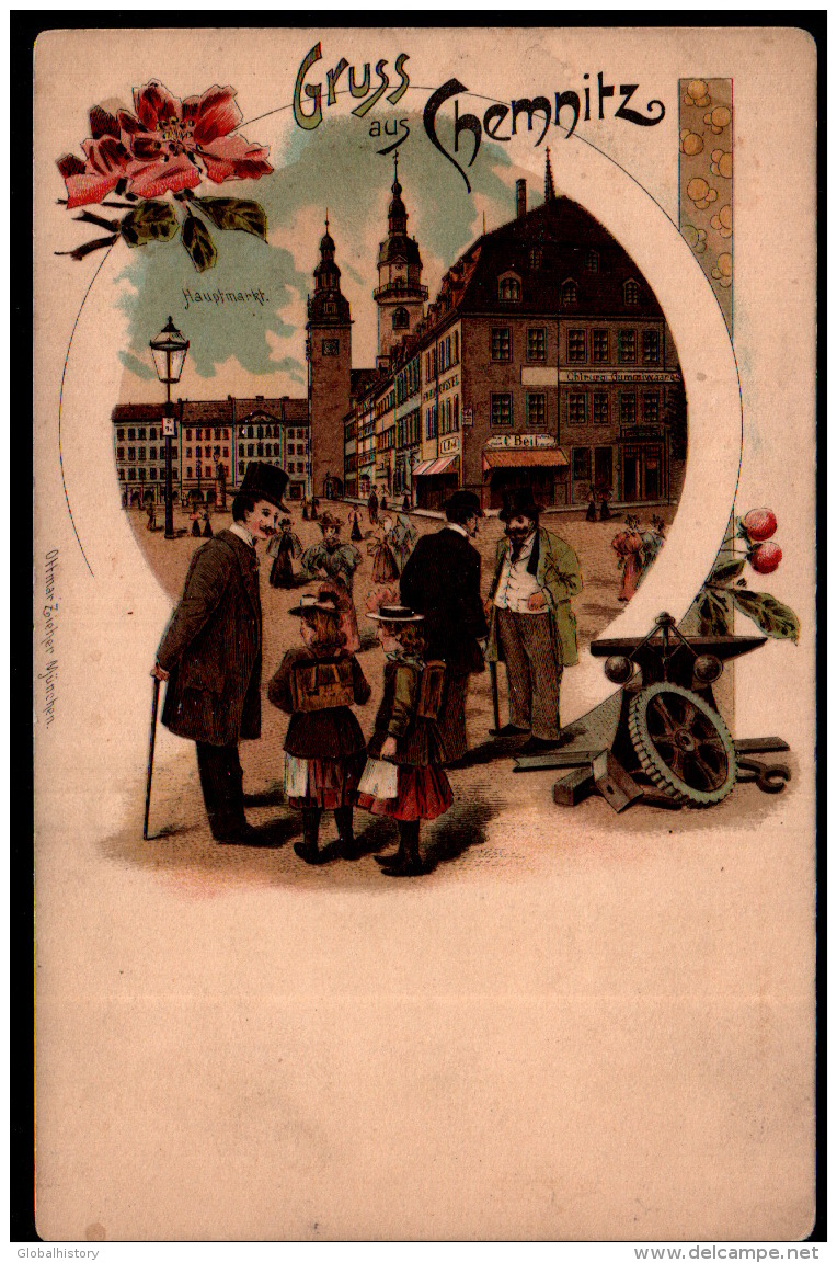 DC2016 - CHEMNITZ - HAUPTMARKT MIT LADEN VON BEIL - LITHO PC - Chemnitz