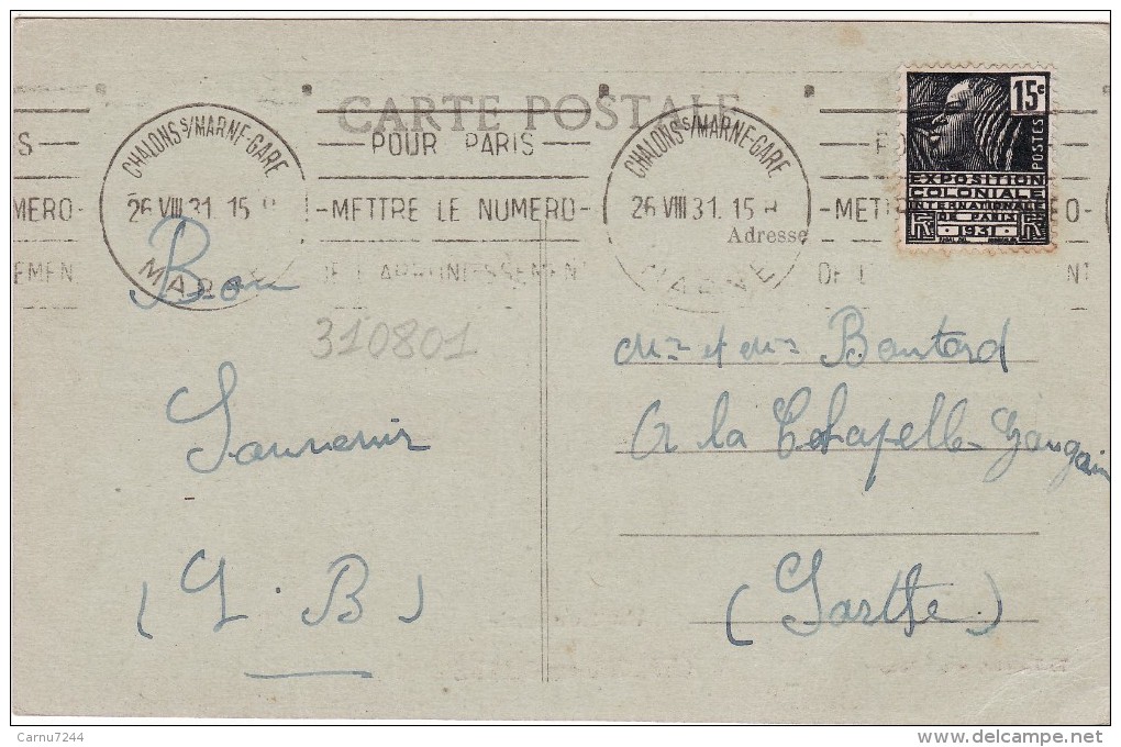 CPA-51-310801-SOUVENIR DE CHALONS-SUR-MARNE-ECRITE- - Châlons-sur-Marne