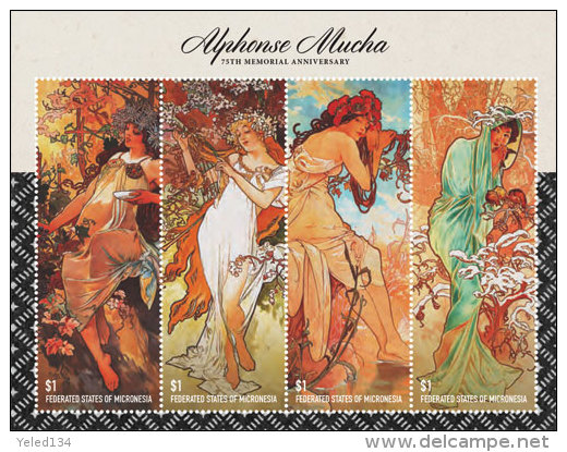 MICRONESIA  IGPC # 1439 SH ; MINT N H STAMPS OF ALPHONSE MUCHA - Mikronesien