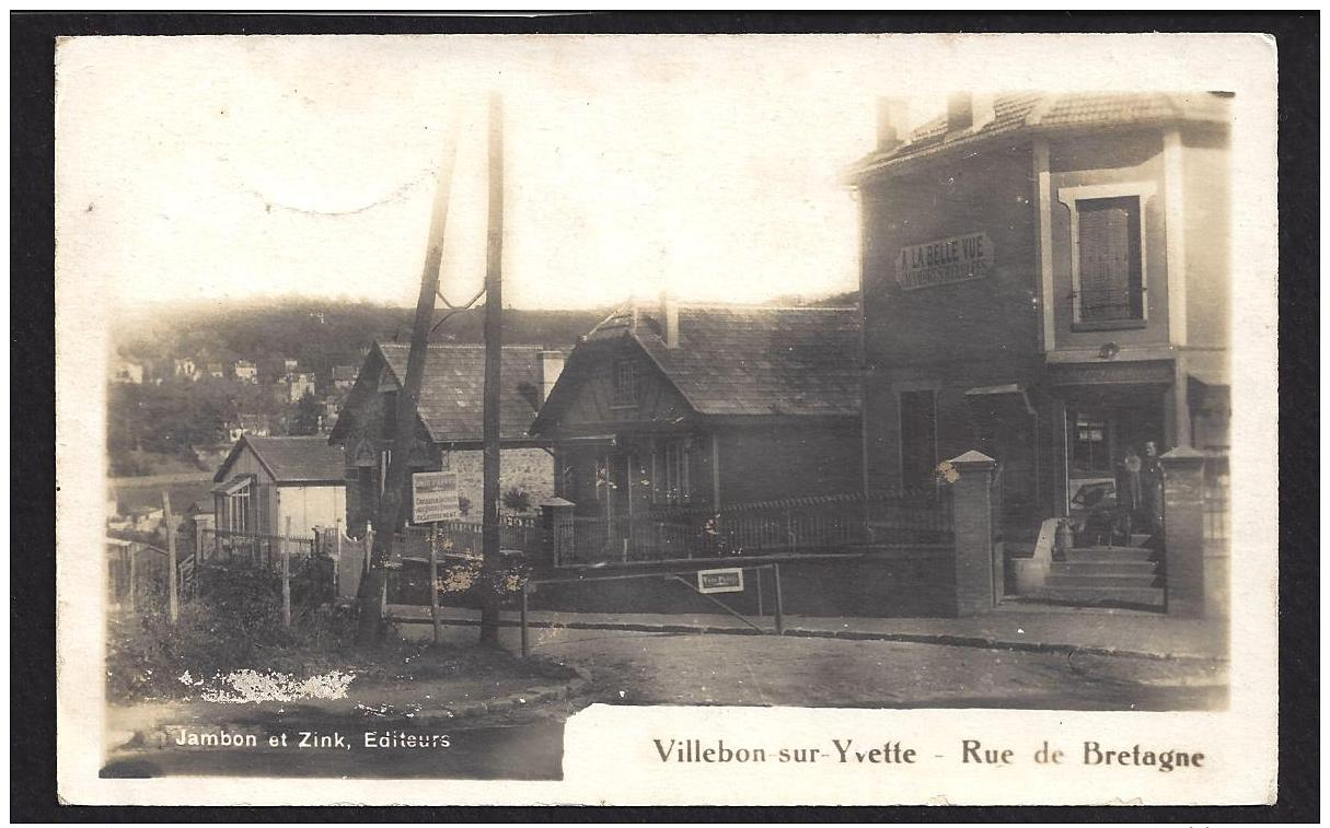 CPA 91 Villebon Sur Yvette Carte Photo Rue De Bretagne - Autres & Non Classés