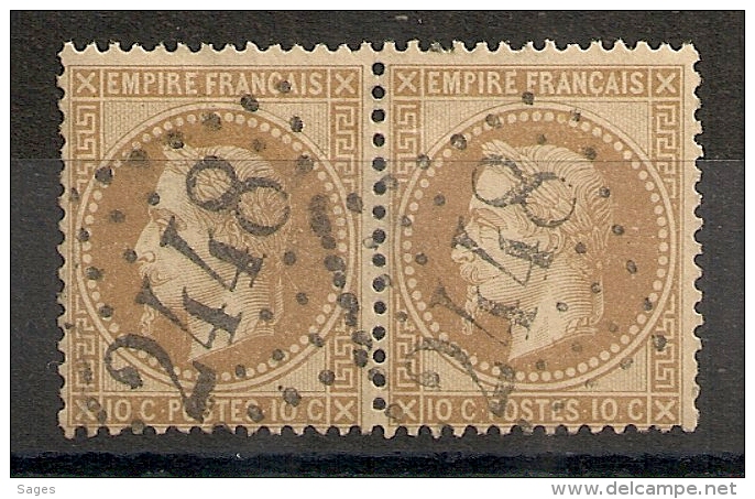 GC 2448 MONTELIMAR Drome Sur 10c Type I. Cote &gt; 20 EUR - 1863-1870 Napoléon III Lauré