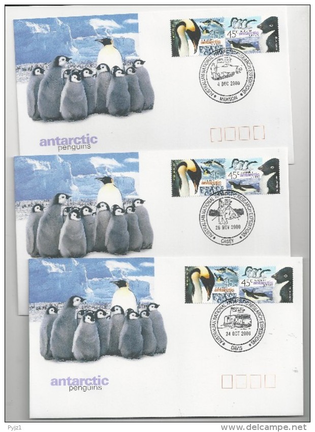 2000 Australian Antarctic Territory, Davis, 3 Different Cancellations - Covers & Documents