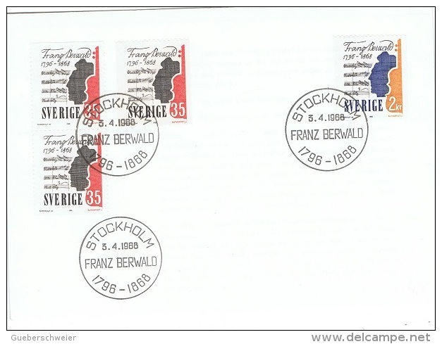 MUS-L125 - SUEDE FDC Franz Berwald 1968 - Music