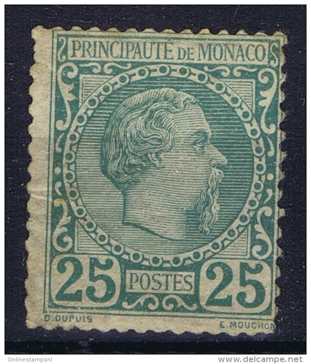 Monaco: Mi Nr 6  MH/* Falz/ Charniere   1885  Has A Very Small Tear At The Left Side - Ungebraucht