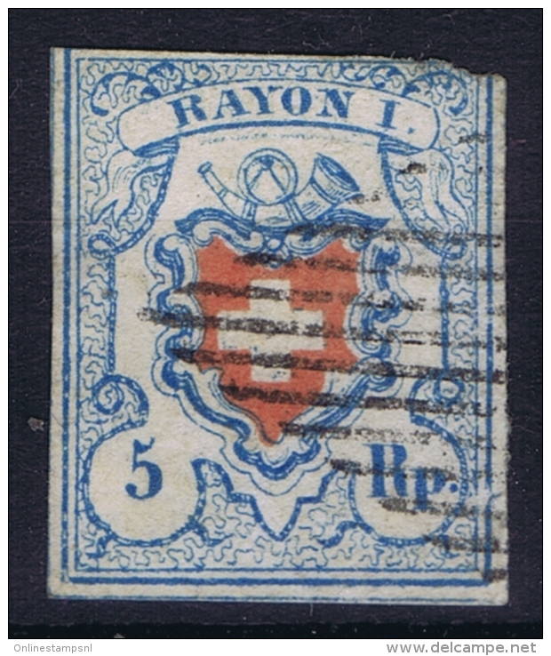 Switserland: Mi 7 II Used 1850 Damaged - 1843-1852 Kantonalmarken Und Bundesmarken