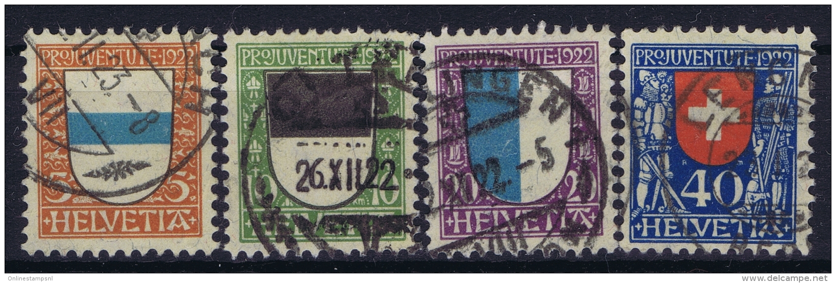 Switserland : Mi 175 - 178  Used  1922 - Oblitérés