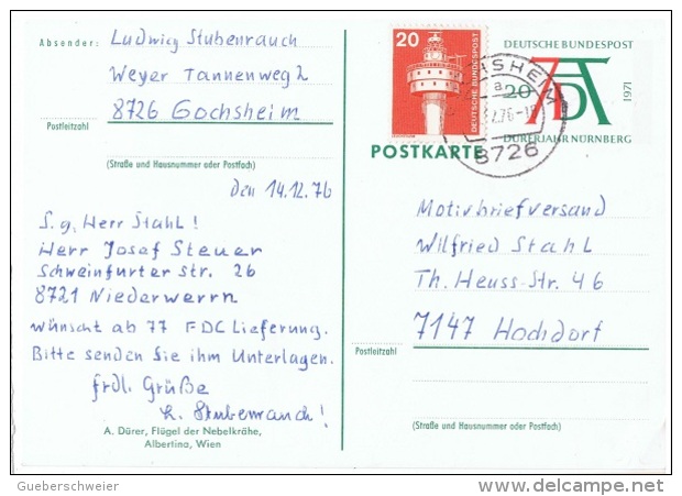 ART-L4 - ALLEMAGNE Année Dürer - Entier Postal De Gochsheim Pour Hochdorf 1971 - Gravuren