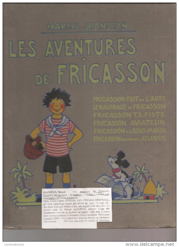 Marcel Jeanjean Les Aventures De Fricasson EO De 1925 Paris Union Latine D´Editions - Autres & Non Classés