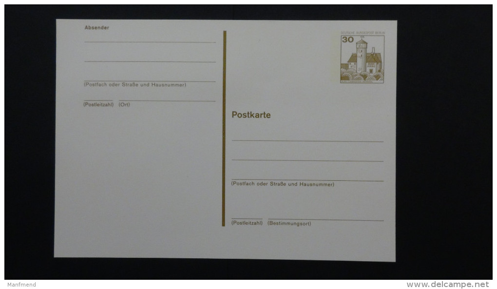 Germany - Berlin (West) - 1979 - Mi: P 108* - Look Scan - Postcards - Mint