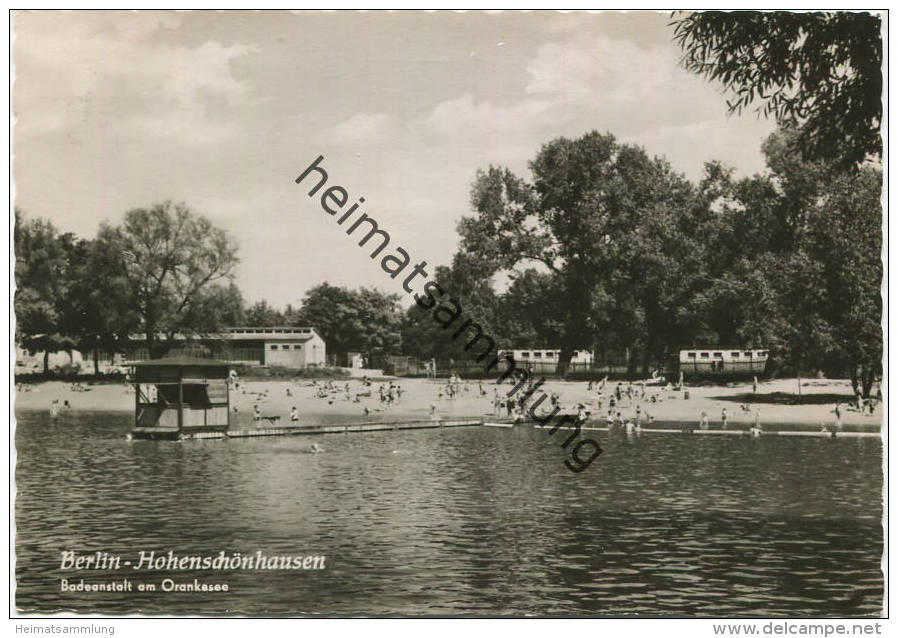 Berlin - Hohenschönhausen - Badeanstalt Am Orankesee - Foto-AK Grossformat - Verlag H. Sander KG Berlin - Stempel: Berli - Hohenschoenhausen