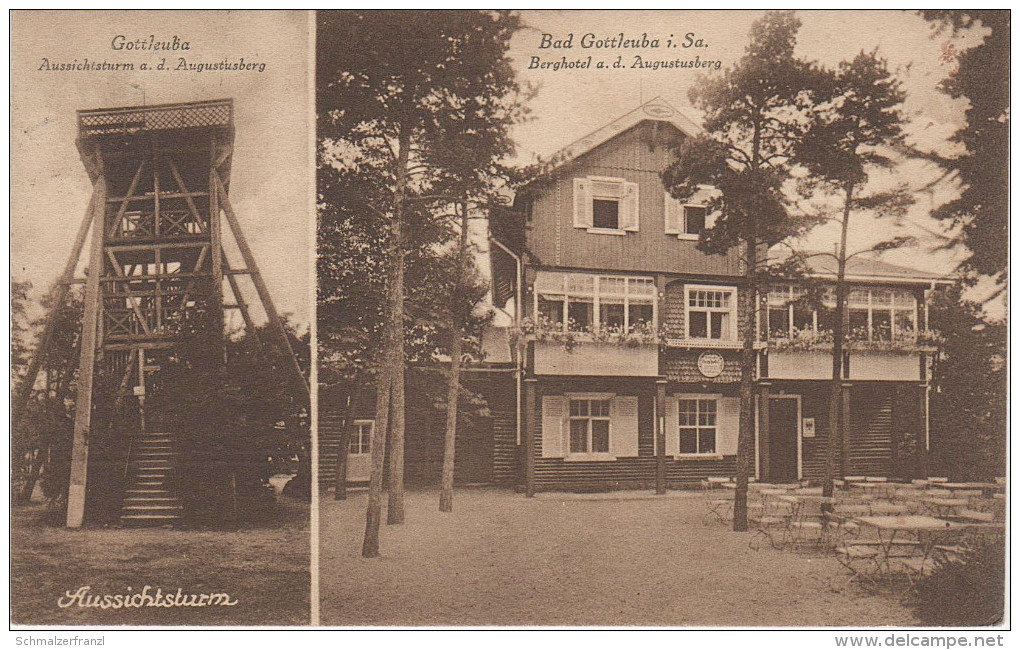 AK Berghotel Gasthof Baude Augustusberg Turm Bei Gottleuba Berggiesshübel Hellendorf Oelsen Breitenau Zwiesel Pirna - Bad Gottleuba-Berggiesshuebel