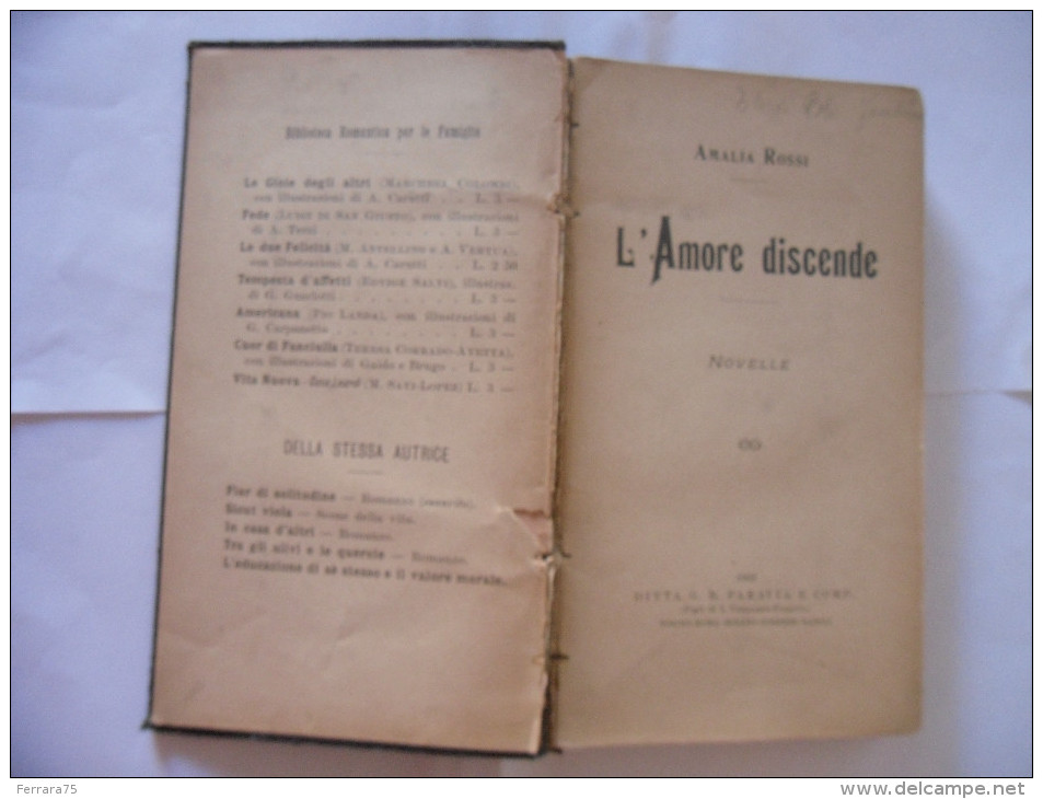 AMALIA ROSSI-L'AMORE DISCENDE 1902 - Antiguos