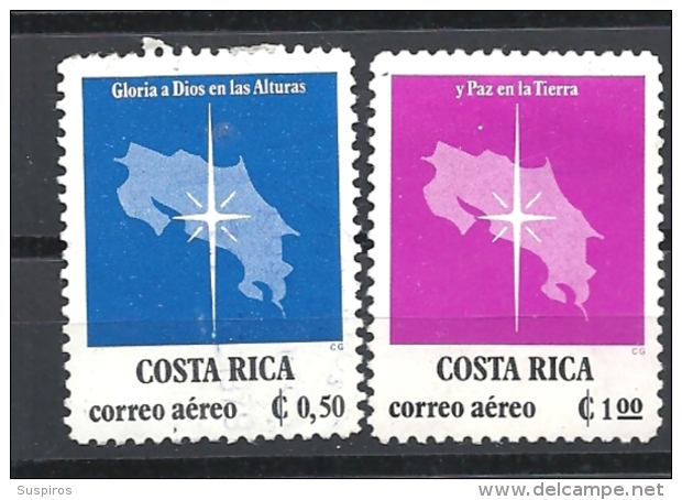 COSTA RICA 1978 Airmail - Christmas 1010-1011 Hinged - Costa Rica