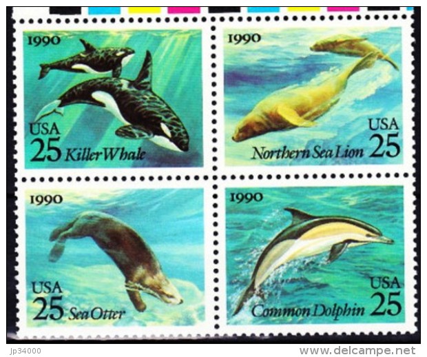 ETATS UNIS  Faune Marine,  Mammifères Marins Yvert N° 1917/20 ** MNH - Dolfijnen