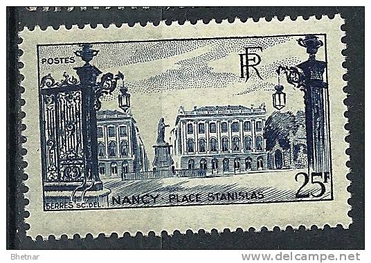 FR YT 822 " Place Stanislas à Nancy 25F. Bleu " 1948 Neuf* - Unused Stamps