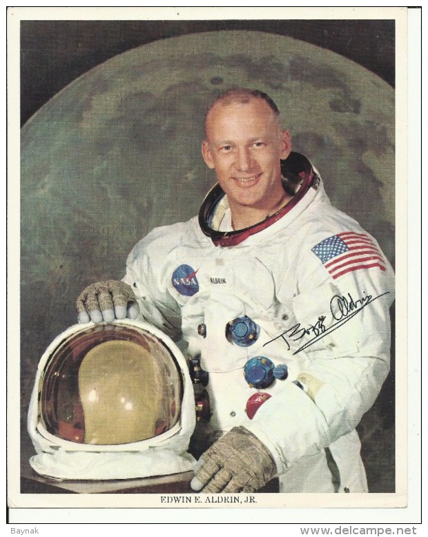 EDWIN E. ALDRIN, Jr.  --  ASTRONAUT, SPACE FLIGHT TO MOON, APOLLO 11  --       PHOTO   25,5 Cm X 20,5 Cm - Aviation