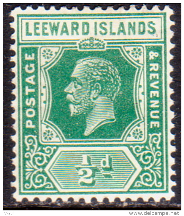 LEEWARD ISLANDS 1922 SG #59 ½d MH Wmk Mult. Script CA Die II - Leeward  Islands