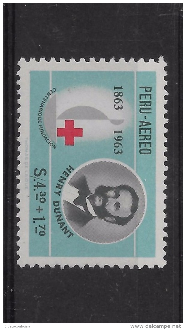 Peru 1964 International Red Cross, Henry  Dunant Founder, Emblem, Medicine 2 Values Complete Set - Peru