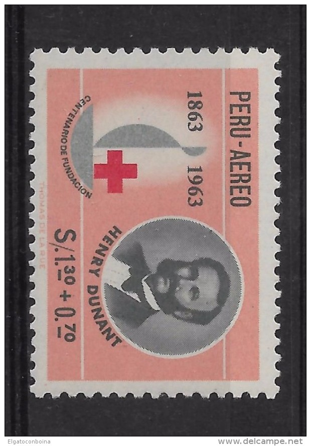 Peru 1964 International Red Cross, Henry  Dunant Founder, Emblem, Medicine 2 Values Complete Set - Peru